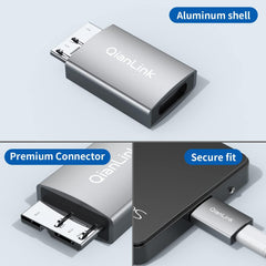 Adaptador USB C a Micro B USB 3.0 (paquete de 2) USB Tipo C Hembra a Micro B 3.0 Macho de Conversión de Carga Marca QianLink