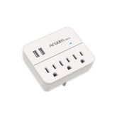 Tomacorriente, Regleta con Protector de voltaje, Estación De Carga Protector Contra Sobretensiones 3 Tomas/2 Usb. Color Blanco