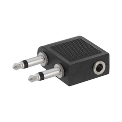 Set de 2 Adaptadores Jack de avión de audio dual de 0.138 in macho a 0.138 in hembra, adaptador de audio estéreo para auriculares (de vuelo, de avión, de aerolínea)