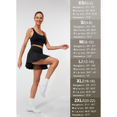 Falda plisadas estilo tenis para mujer, falda de golf de cintura alta con control de abdomen, falda con pantalon corto interior y bolsillos.