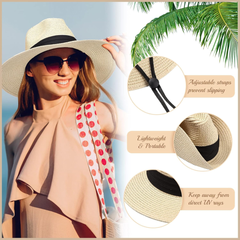 Sombrero Panamá, sombrero de sol, sombrero de playa de ala grande para el verano, para hombres y mujeres.