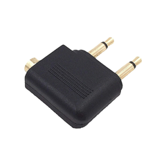 Set de 4 Adaptadores de audio (de vuelo, de avión, de aerolínea) para Auriculares – Conector 3.5 mm - Chapado en Oro. Stereo Jack Adapter.