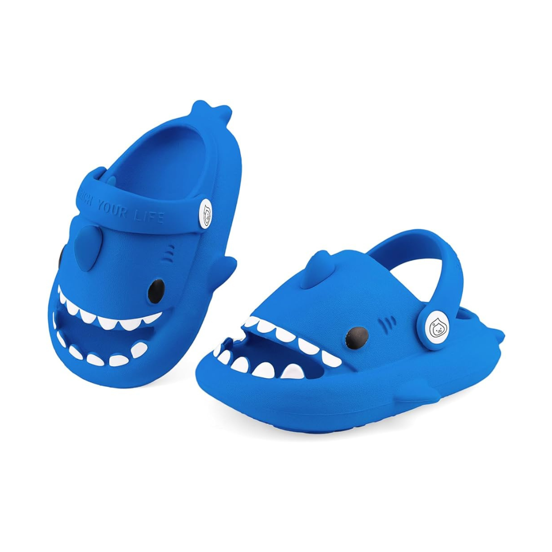 Chanclas de tiburón para niños. Sandalias sin cordones para niños y niñas. Pantuflas de playa para niños pequeños. Chanclas para playa, piscina y ducha.
