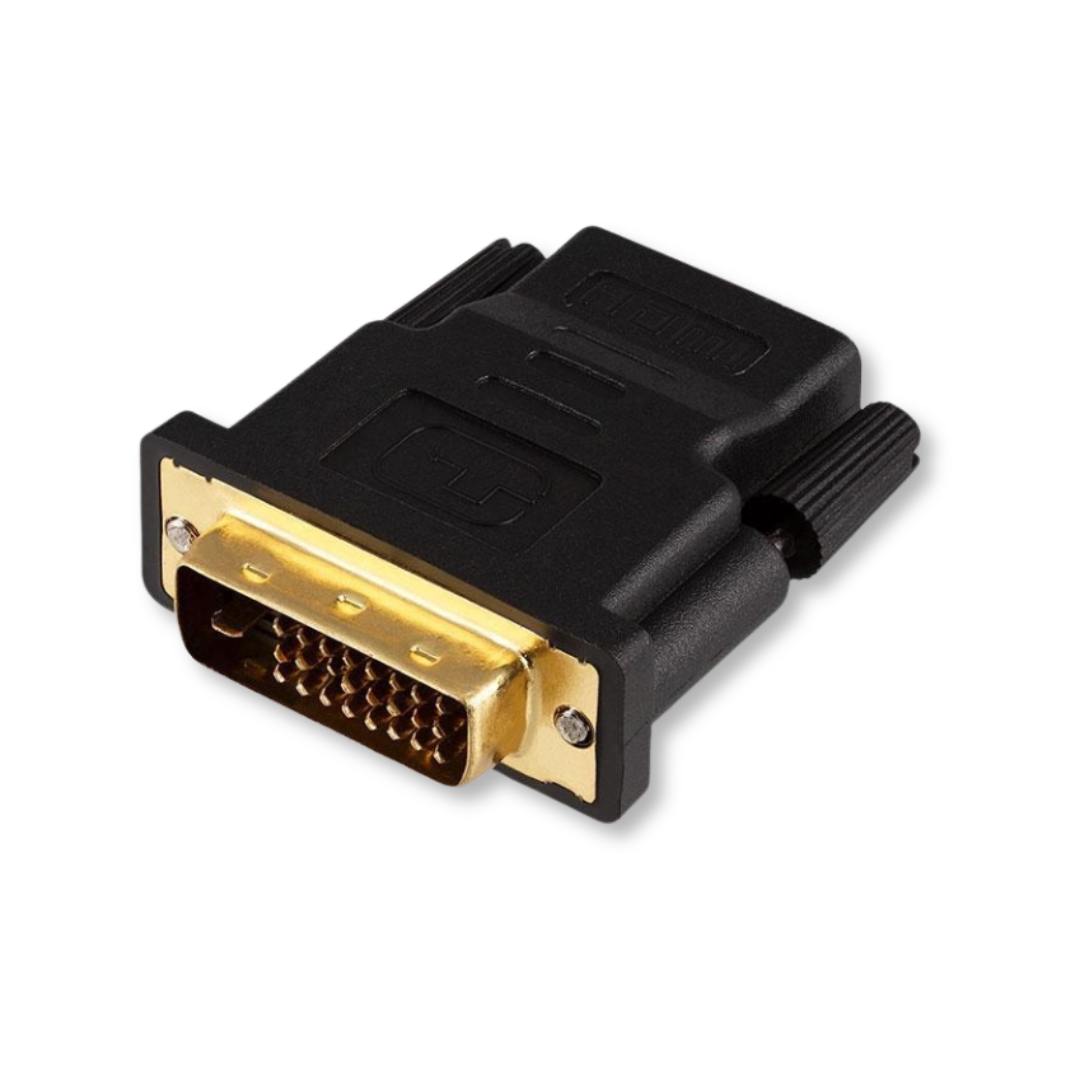 Adaptador marca Argom DVI-D Macho a HDMI Hembra, Color Negro. Adaptador de Video.