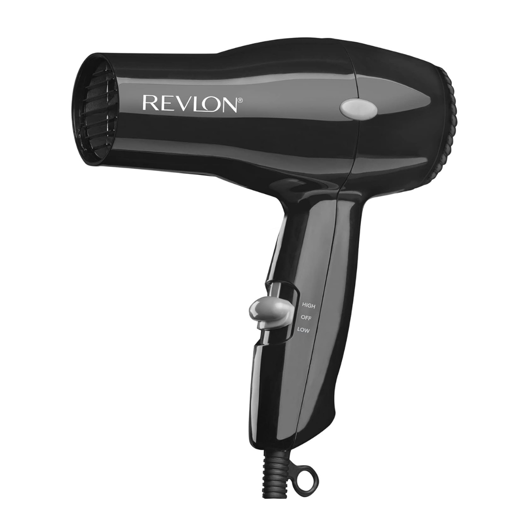 Revlon Secador de Pelo Compacto | Diseño Ligero de 1875 W, Perfecto para viajes, (negro)
