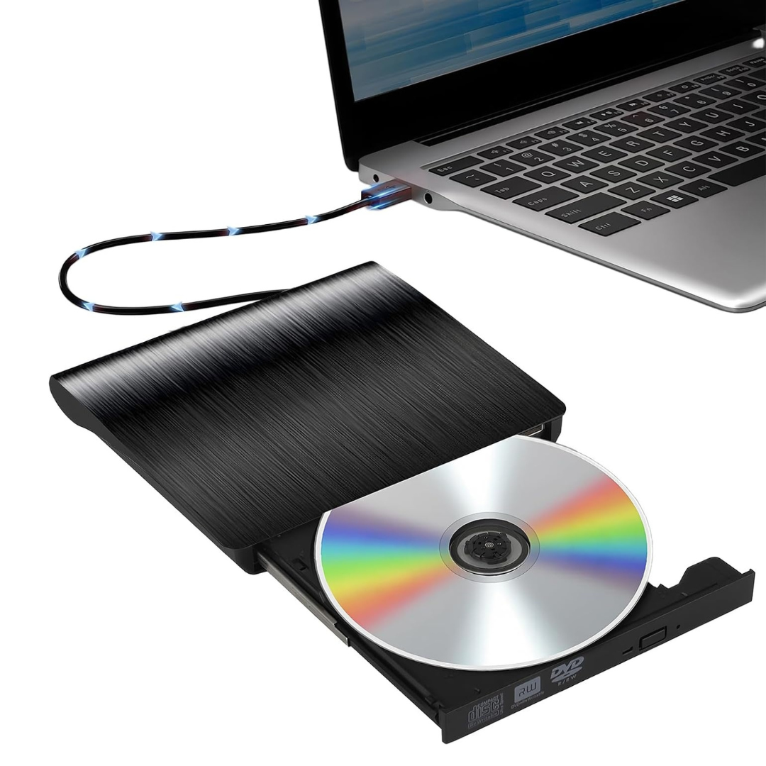 Grabadora y lectora de DVD/CD Externa USB 3.0 Portátil – Compatible con Windows, Mac y Linux. Unidad externa de CD/DVD para computadora portátil y de escritorio.