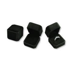 Estuche de terciopelo para anillo, caja de regalo de joyería clásica, estuche de almacenamiento para joyas de exhibición, soporte de almacenamiento para anillo de compromiso.