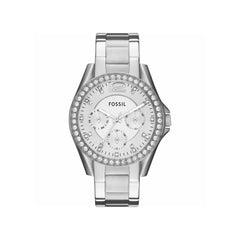Reloj para dama Fossil Riley con detalles de cristales y brazalete de acero inoxidable. Reloj para mujer marca FOSSIL.