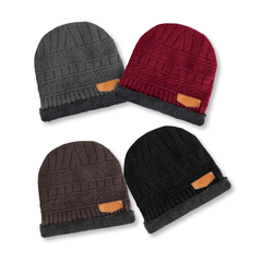 Gorros de punto para invierno con forro polar cálido, gorro de punto para invierno unisex, gorro holgado y cálido.
