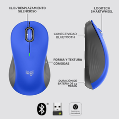 Mouse marca Logitech, modelo Signature M550 L, Mouse Inalámbrico De Tamaño Completo.