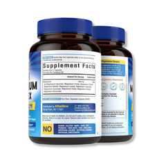 Complejo de magnesio 10 en 1, 420 mg de magnesio elemental, suplemento de magnesio quelado para dormir, nervios y salud cardíaca,  120 cápsulas