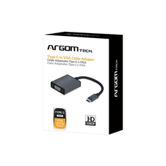 Adaptador con Conector de Cable Tipo C a VGA Hembra, marca Argom Tech. Adaptador de Video.