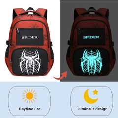 Mochila infantil para niños, mochila escolar con araña luminosa para niños y adolescentes de 45 cm (18 pulgadas) de alto.