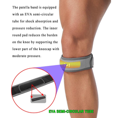 Rodilleras ajustables. Rodilleras unisex para mujeres y hombres. Rodillera de compresión para correr y hacer deportes. Correas de soporte para tendón rotuliano, rodillera de rótula con tubo semicircular de EVA, bandas de rótula.