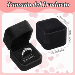 Estuche de terciopelo para anillo, caja de regalo de joyería clásica, estuche de almacenamiento para joyas de exhibición, soporte de almacenamiento para anillo de compromiso.