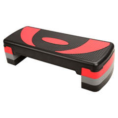 Stepper Athletic Works color negro con rojo. Grada Step Ajustable para Ejercicios.