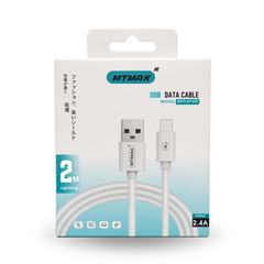 MTMAX cable USB  a lightning, Negro, Blanco