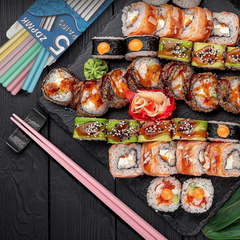 Palillos de fibra de vidrio, 5 pares de palillos chinos reutilizables, aptos para lavavajillas, estilo japonés.