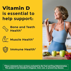 Nature Made Vitamina D3, 90 cápsulas blandas, vitamina D 2000 IU (50 mcg) ayuda a apoyar la salud inmunológica, huesos y dientes fuertes, y función muscular, 250% del valor diario de vitamina D en un gel blando diario