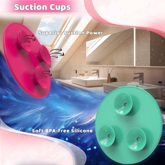 2 almohadillas limpiadoras de brochas de maquillaje de silicona, tapete de limpieza con succión (verde y rosa)