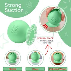 Colector de Restos de Vinilo marca iVyne Berry, con Soporte de Succión, para Herramientas de depilado de Vinil. Color Verde.