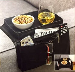 Organizador de reposabrazos - De 6 bolsillos con bandeja superior - Color negro