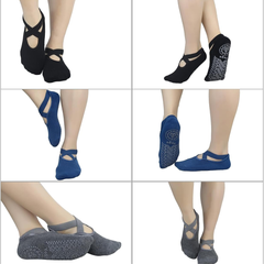 Calcetines antideslizantes de yoga y pilates para mujer, calcetines antideslizantes para pilates, barras, yoga, fitness y más.