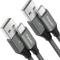 Cable de carga USB tipo C, cable de carga rápida, cable trenzado USB A a USB C, cable de nylon reforzado. (trenzado), de un metro de largo.