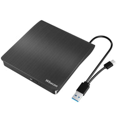 Unidad de DVD Externa USB 3.0 y Tipo C, Unidad Optica de CD/DVD +/-RW, grabadora de CD de DVD Delgada Portátil, Windows 11/10/7 Mac OS Linux OS