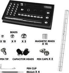 Pluma Bolígrafo Magnético Anti Estrés 3 en 1 Para Niños Adolescentes y Adultos Color Plateado