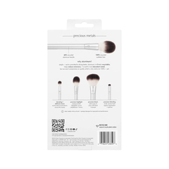 EcoTools Precious Metals Set de Brochas para Ojos y Mejillas – Kit de brochas de maquillaje para sombra de ojos, rubor y polvos, juego de 4 piezas.
