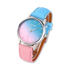 Reloj InSense para Mujer y Chica – Estilo Casual, Correa Sintética con Costuras Colores rosa y celeste.