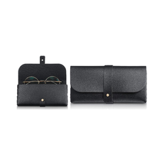 Paquete de 2 fundas para lentes, estuche suave para lentes de sol, bolsa portátil de piel sintética para mujeres y hombres. Estuche para gafas.