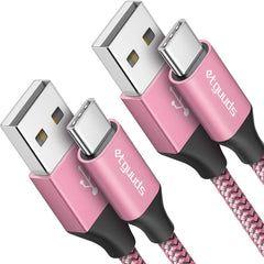 Cable de carga USB tipo C, cable de carga rápida, cable trenzado USB A a USB C, cable de nylon reforzado. (trenzado), de un metro de largo.