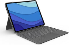 Logitech Combo Touch - Funda con teclado retroiluminado desmontable y soporte para iPad Pro 12.9 pulgadas (5ª generación), haz clic donde sea en el trackpad, tecnología Smart Connector, color gris oxford