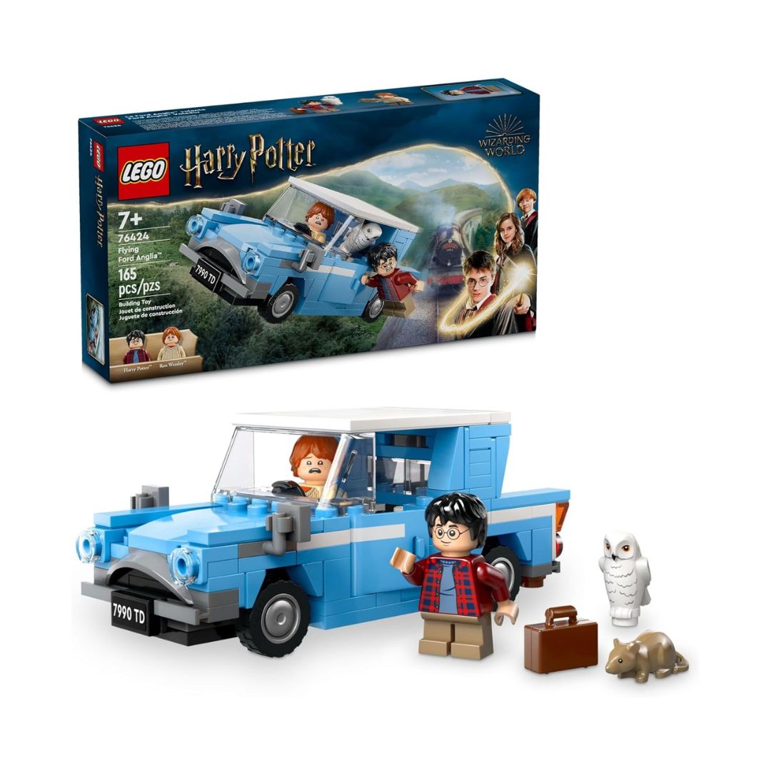 LEGO Harry Potter Flying Ford Anglia, juguete para construir con 2 minifiguras para juegos de rol. 76424