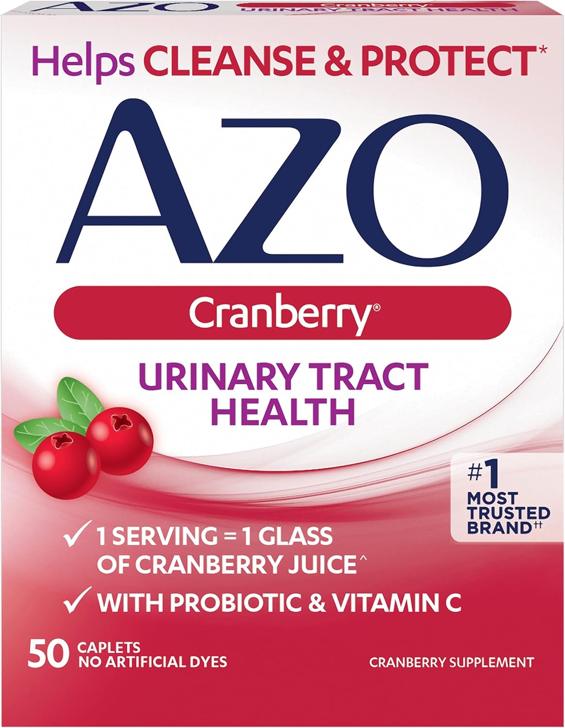 Suplemento para la salud del tracto urinario de arándano AZO, 1 porción = 1 vaso de jugo de arándano, pastillas de arándano sin azúcar. Suplemento de Píldoras Cranberry Para La Salud del Tracto Urinario.