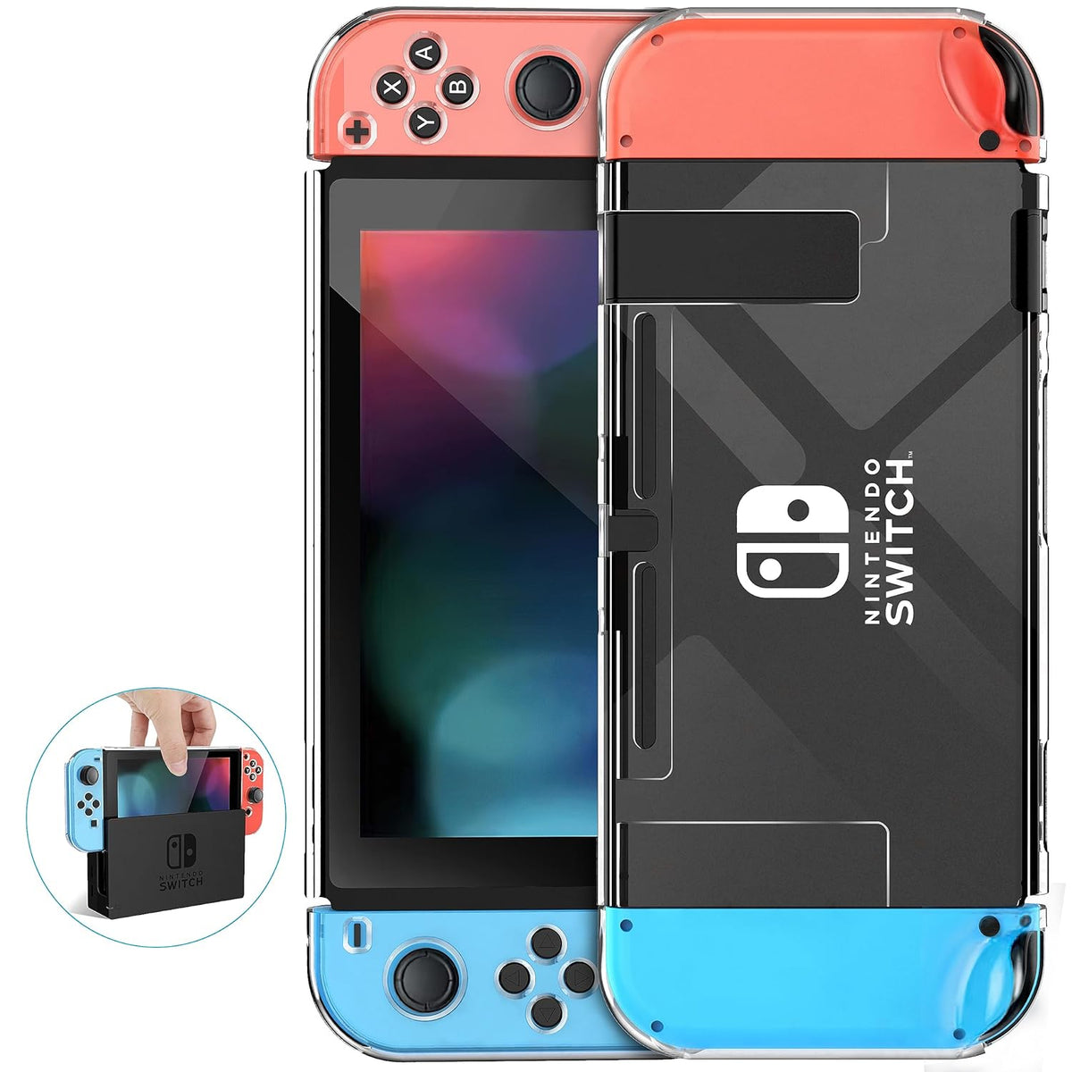 ZIIDII Funda protectora rígida transparente para consola Nintendo Switch