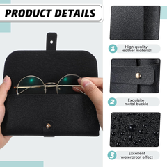 Paquete de 2 fundas para lentes, estuche suave para lentes de sol, bolsa portátil de piel sintética para mujeres y hombres. Estuche para gafas.