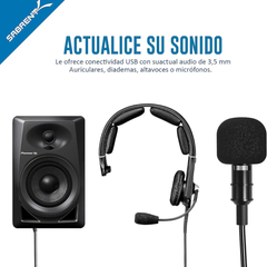 SABRENT | Adaptador USB a conector de 3,5 mm para auriculares con entrada de micrófono | Tarjeta de sonido USB estéreo 3D externa | Compatible con PS4, Windows y Mac [AU-MMSA]