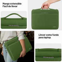 DOMISO Funda protectora 360 para laptop de 15.6 pulgadas con asa, funda de transporte para MacBook Air/Pro de 15.6 pulgadas, compatible con MacBook Air de 15 pulgadas M3 2024, color verde.