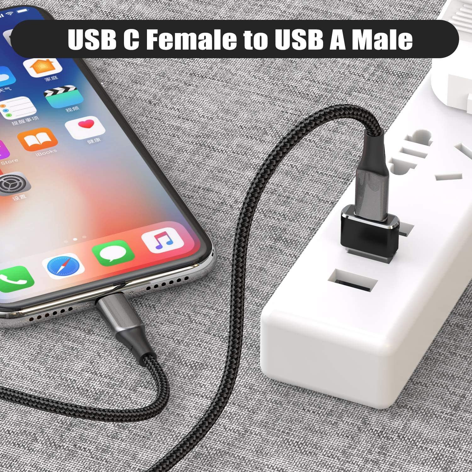 Paquete de 6 adaptadores USB C hembra a USB macho 3.0