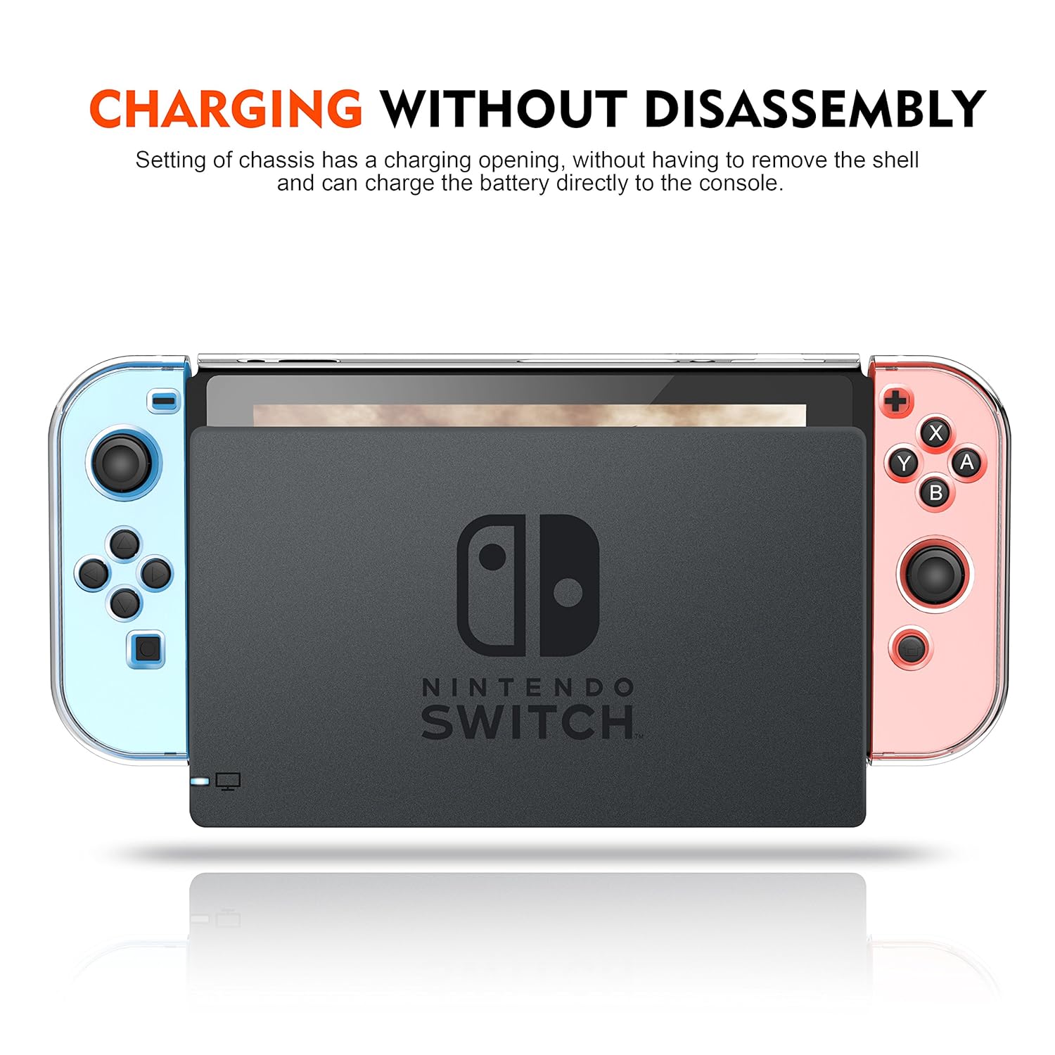 ZIIDII Funda protectora rígida transparente para consola Nintendo Switch