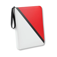 Album para tarjetas coleccionables, de 4 bolsillos, porta tarjetas para 400 tarjetas con 50 fundas extraíbles, álbum de coleccionista, portátil, estuche para cartas de juego con cremallera, color rojo, diseño bola Pokemon