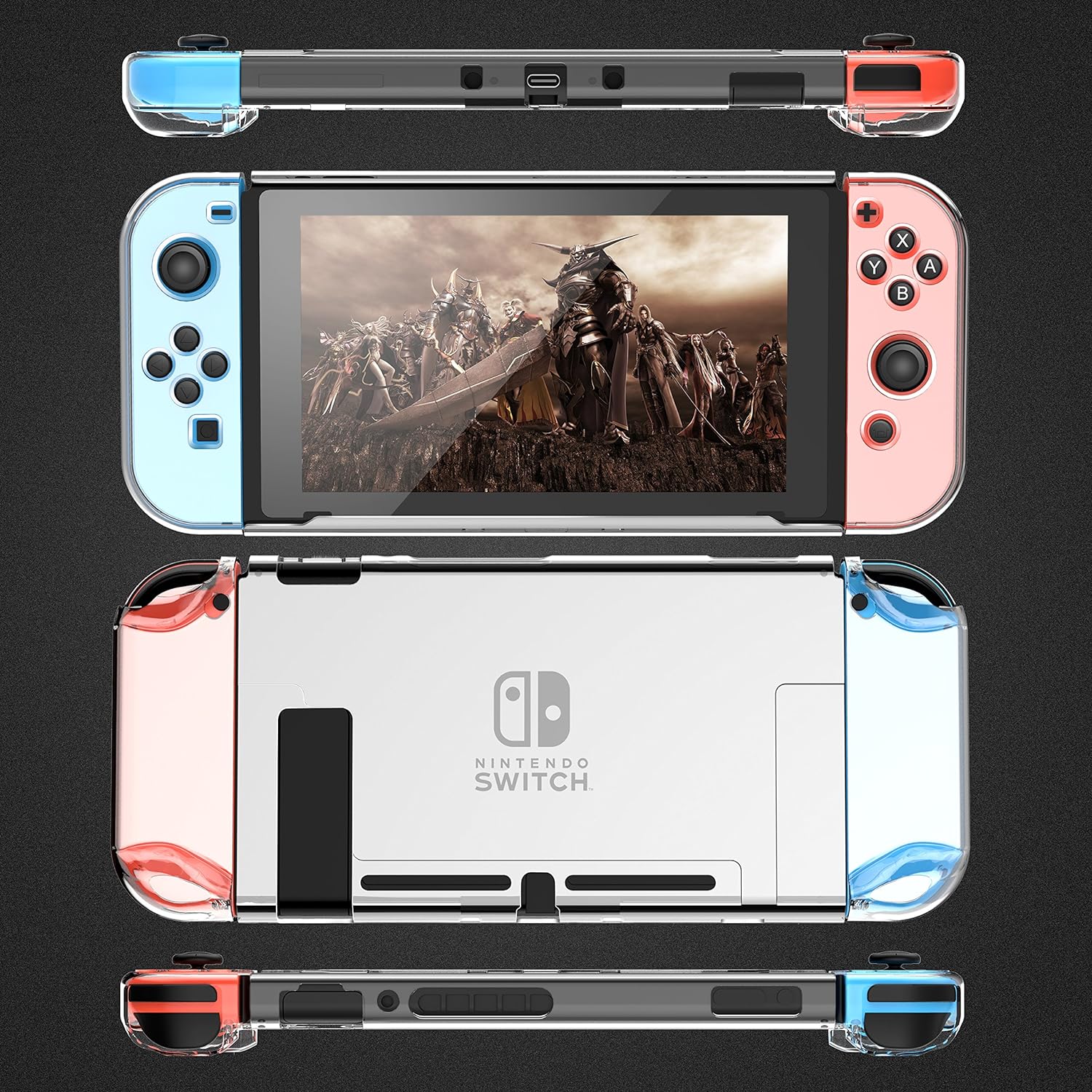 ZIIDII Funda protectora rígida transparente para consola Nintendo Switch