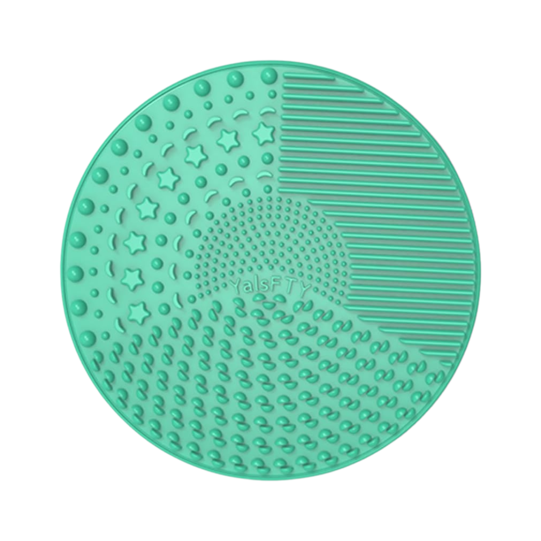 Almohadilla limpiadora de brochas de maquillaje de silicona, tapete de limpieza con succión. Una unidad.