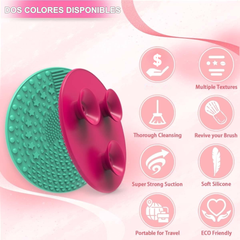 Almohadilla limpiadora de brochas de maquillaje de silicona, tapete de limpieza con succión. Una unidad.
