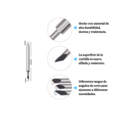 Set de 10 cuchillas de corte de repuesto para Cricut Explore Air 2/Air 3/Maker/Maker 3/Expression, 5 cuchillas estándar de 45°, 5 cuchillas de punta fina de 30°. Set de 10 cuchillas de repuesto para ploter de corte.