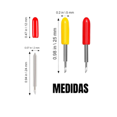 Set de 10 cuchillas de corte de repuesto para Cricut Explore Air 2/Air 3/Maker/Maker 3/Expression, 5 cuchillas estándar de 45°, 5 cuchillas de punta fina de 30°. Set de 10 cuchillas de repuesto para ploter de corte.