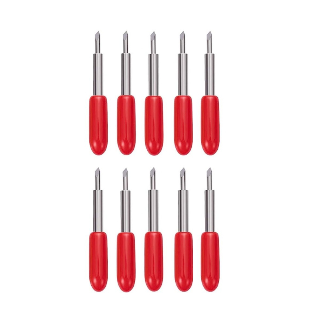 Set de 10 cuchillas de corte de repuesto para Cricut Explore Air 2/Air 3/Maker/Maker 3/Expression, 10 cuchillas estándar de 45°. Set de 10 cuchillas de repuesto para ploter de corte.